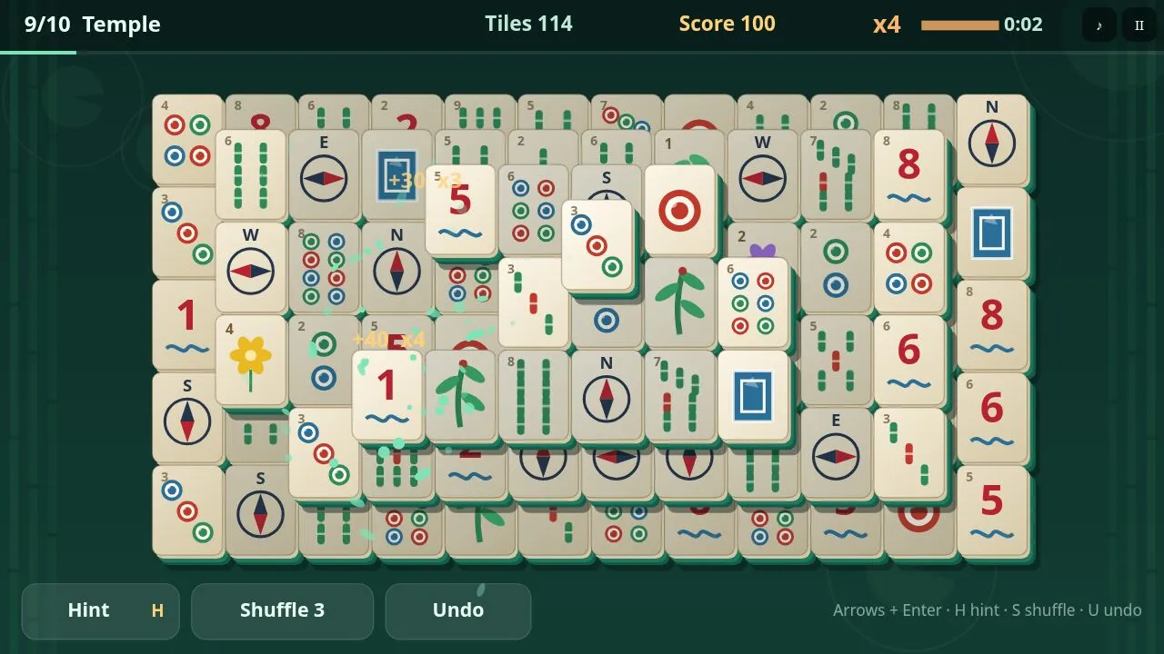 The Temple garden, a large layout with tiles stacked four layers high