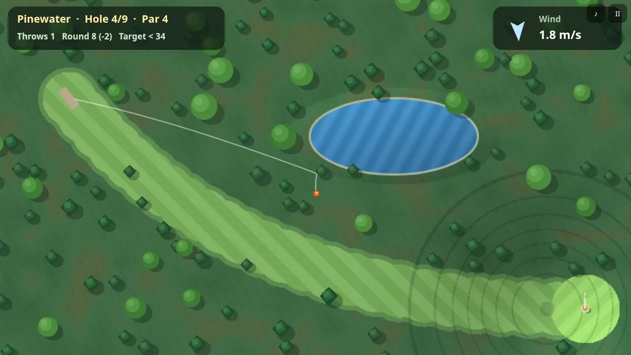 A disc in flight over trees with its shadow on the shaded hills