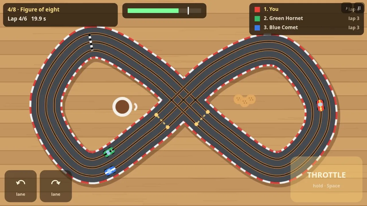 A car flying out of the groove on a tight bend