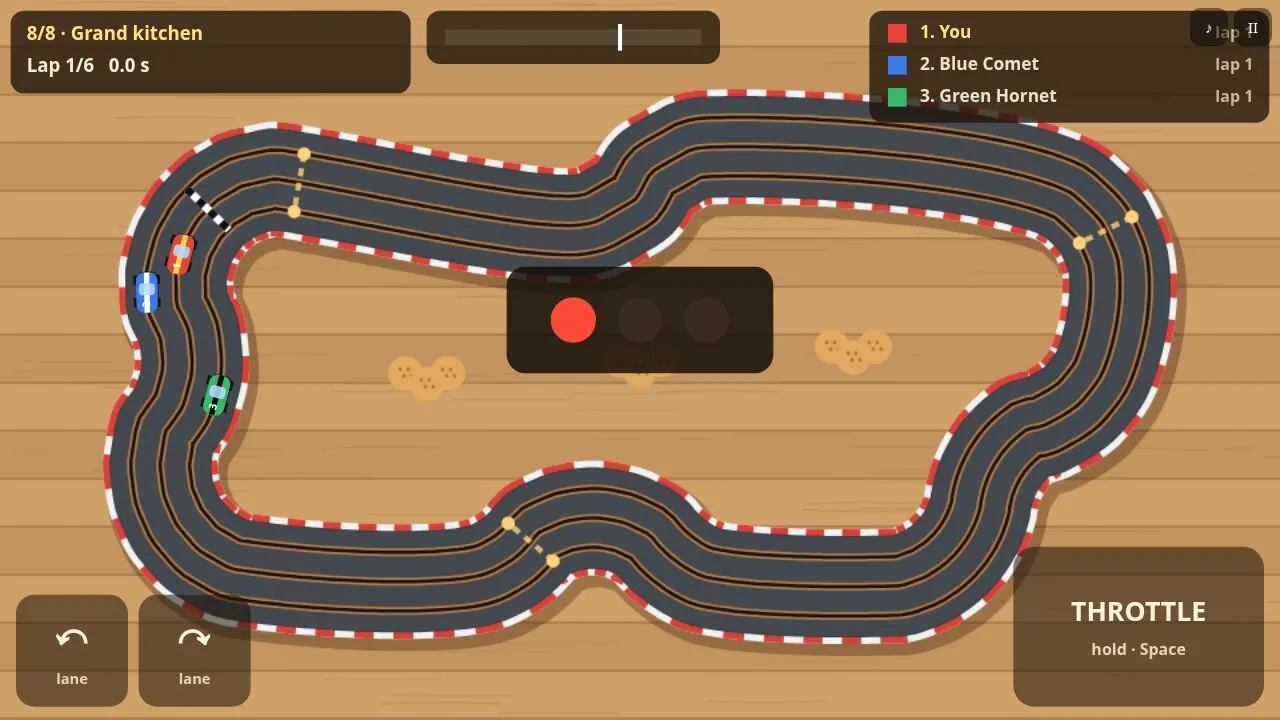 The figure-of-eight track with lane changers
