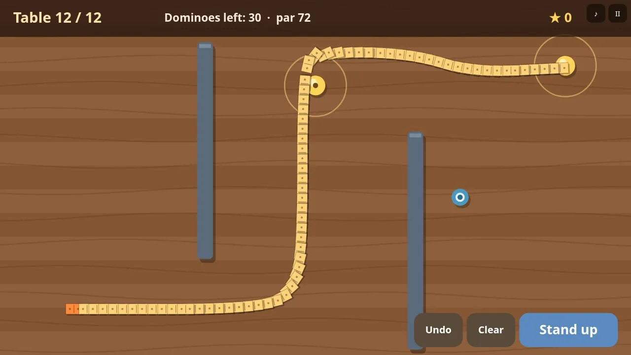 A chain turning a corner and toppling