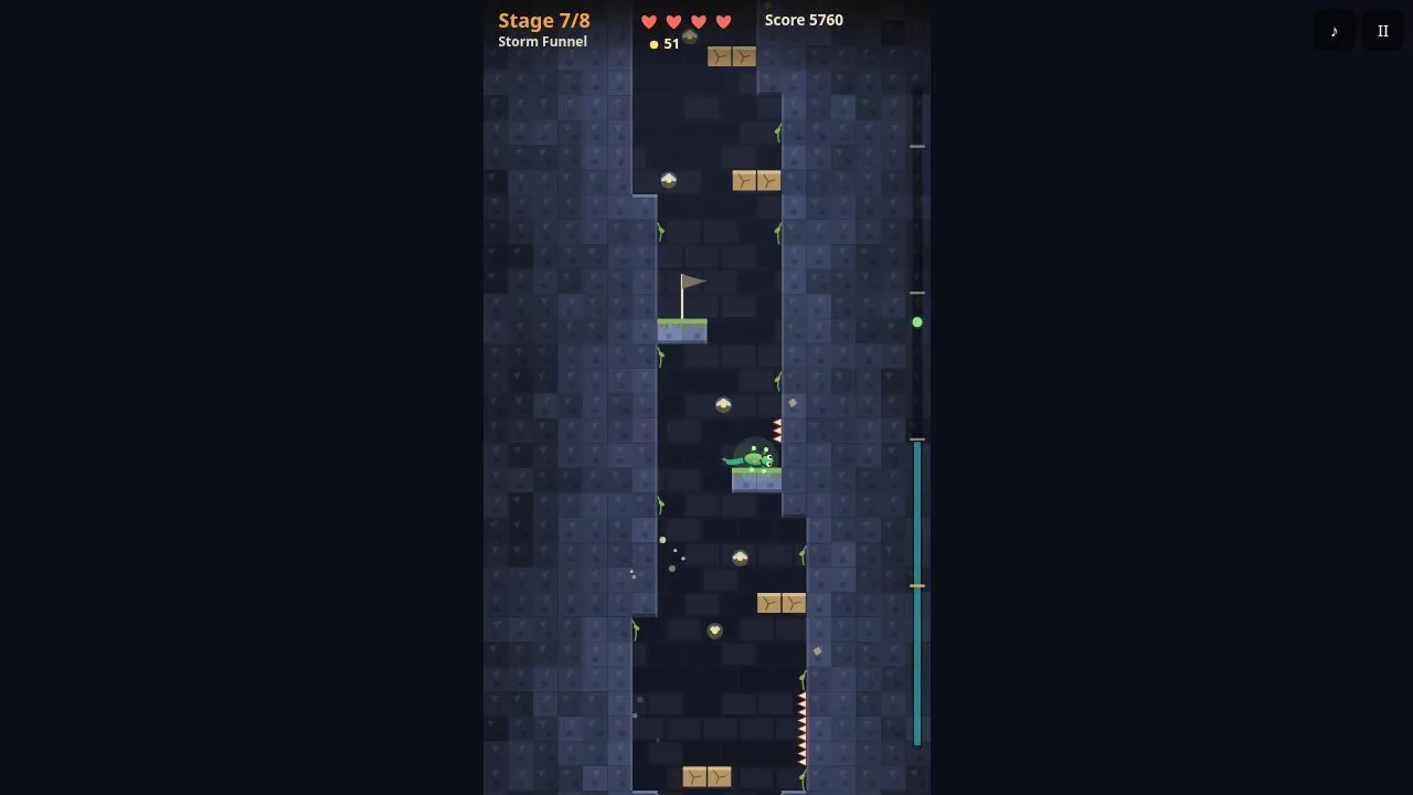 Дълбока синя шахта с въздушен отдушник, който духа напреки, и вода, която се покачва отдолу